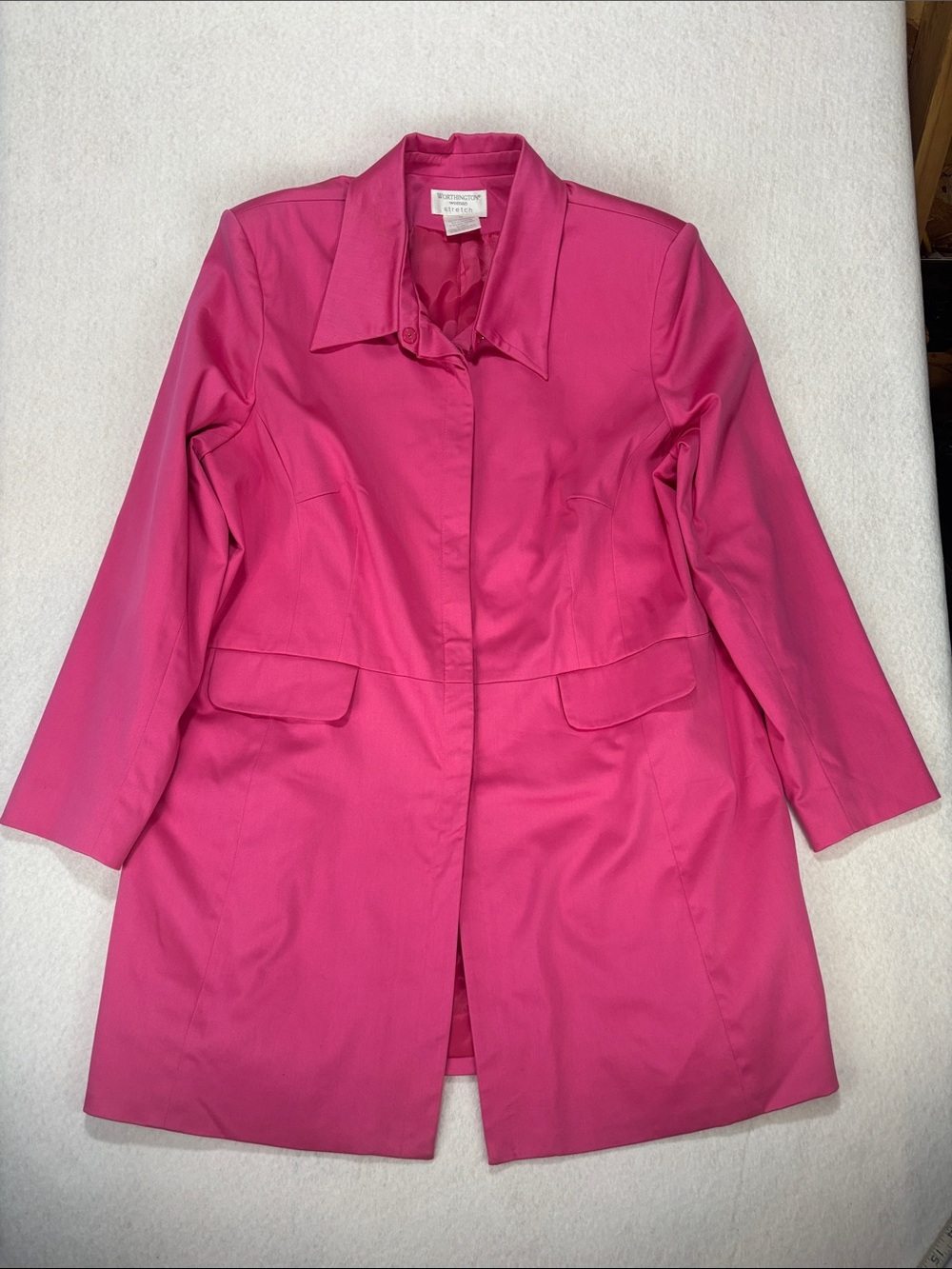 WORTHINGTON Woman Stretch Pink Snap Front Jacket Size 20